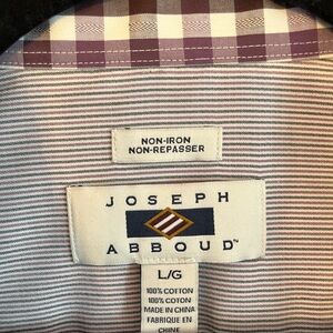 Joseph Abboud Purple and White Plaid Shirt